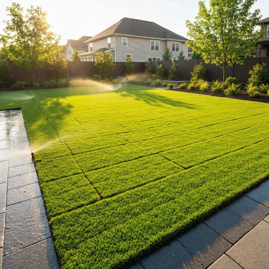 Fresh sod installation by TEXLandscaping